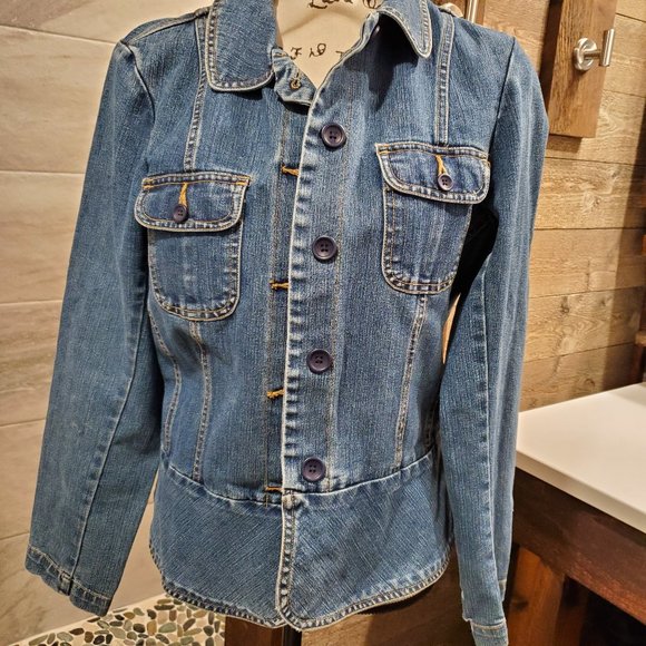 St. John's Bay Jackets & Blazers - St. John's Bay Denim Jacket Size Med Stretch Button Blue Pockets Denim M